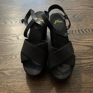 J Crew Black Sandals